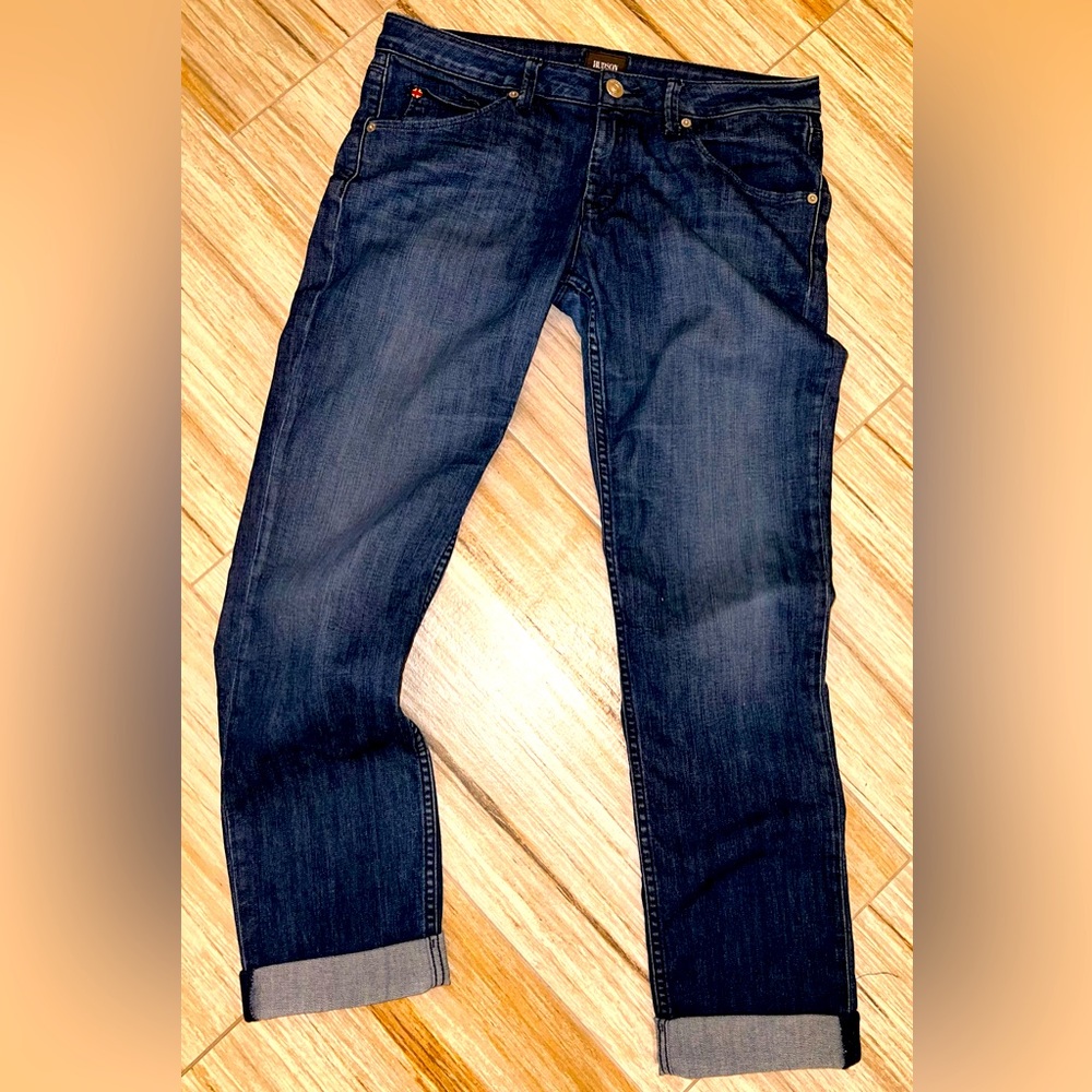 HUDSON Classic Rise BACARA Straight FLOOD Cuff Jeans size 29, but fit is bigger
